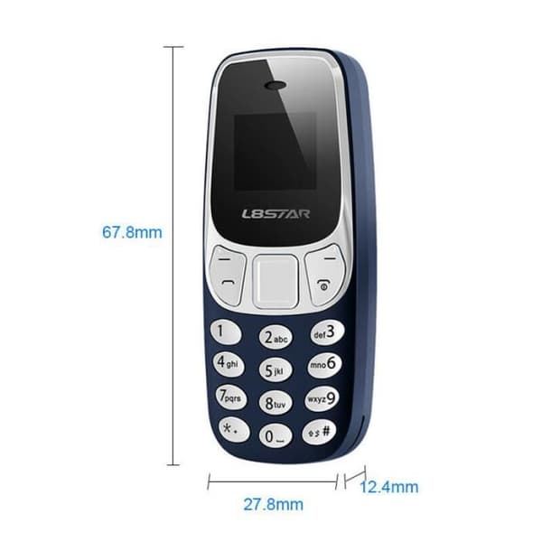 L8STAR BM10 Pocket Mini Mobil Mini Mobiltelefon Tangentbord GSM 2 SIM Bluetooth MP3 - Blå