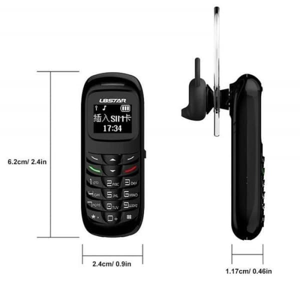 L8STAR BM70 Mini Mobiltelefon - Magic Voice Dialer Bluetooth Trådlöst Headset Mini Mobiltelefon (svart, 2018 ny version)