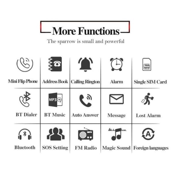 BT20290-Mini LONG-CZ J9 Flip Mobiltelefon 0,66 Minsta mobiltelefon Bluetooth Dialer FM Hands-Free Magic Voice(