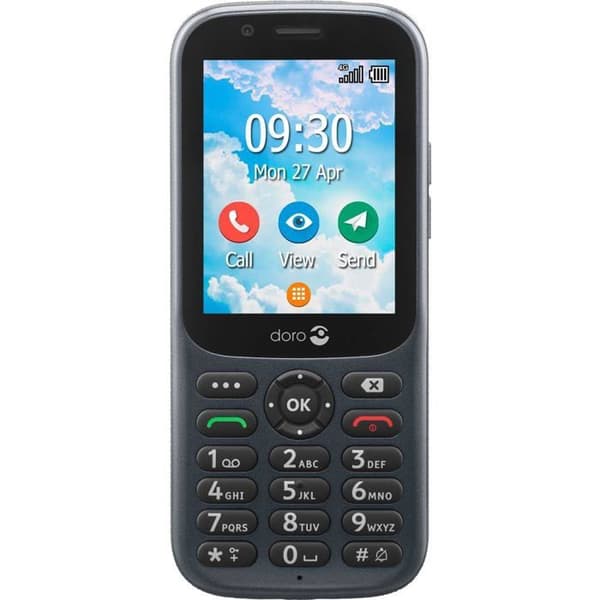 Primo by DORO 730X Mobiltelefon för seniorer IP54, SOS knapp grafit