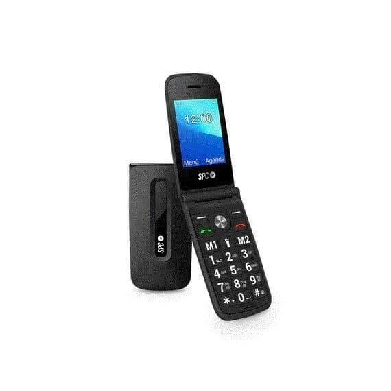 SPC Titan - Mobiltelefon för äldre, stora knappar, smart ringsignal och aviseringar och 2 direktminnen Svart