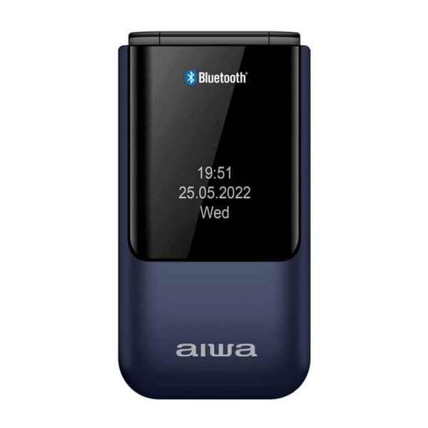 Aiwa FP-24DB BLÅ dual SIM senior flip-telefon med färgskärm och kamera