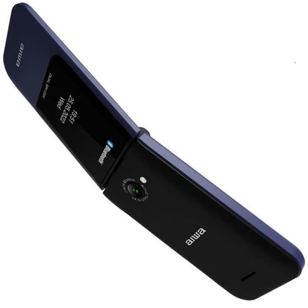 Aiwa FP-24DB BLÅ dual SIM senior flip-telefon med färgskärm och kamera