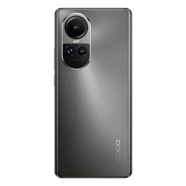 OPPO Reno10 5G smartphone i silvergrå färg med 6,7" AMOLED 120 Hz Full HD+-skärm, 1080 x 2412 pixlar, 8 GB DDR4 + 256 RAM