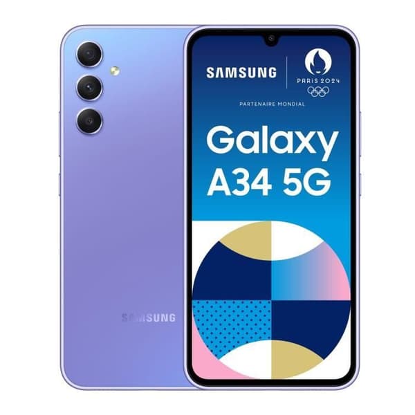 Samsung Galaxy A34 5G 16,8 cm (6.6") Hybrid Dual SIM USB Type-C 6 GB 128 GB 5000 mAh Violett Violett