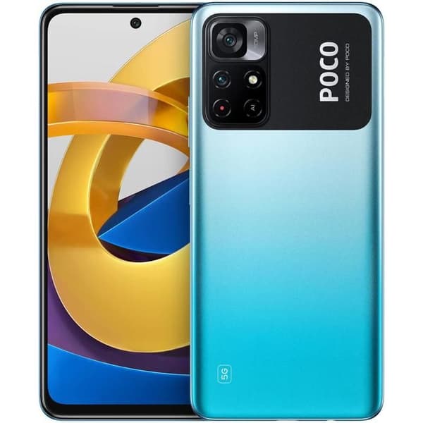 Xiaomi Poco M4 Pro 4+64GB blå smartphone 5G NFC trippelkamera 50MP 6,6 tum FHD + DotDisplay