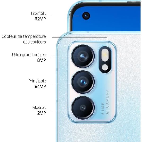 OPPO Reno6 128GB 5G Blå