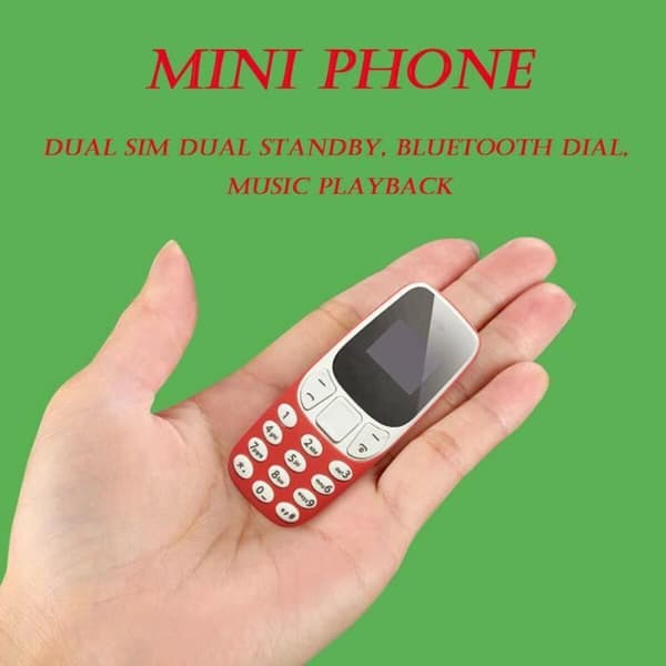 Mini Dual SIM Bluetooth Mobiltelefon L8star BM10 - Röd - Låg strålning