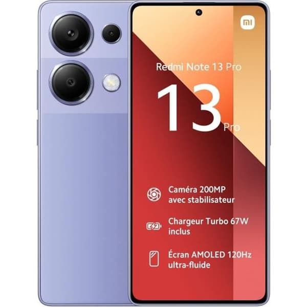 Redmi Note 13 Pro Lila 4G 12 GO + 512 GO lavendel, Lila