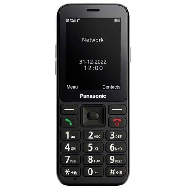 Panasonic KX-TU250EXB 4G Essentials mobiltelefon, SOS för nödsituationer, handsfree, stor skärm, lång batteritid Svart