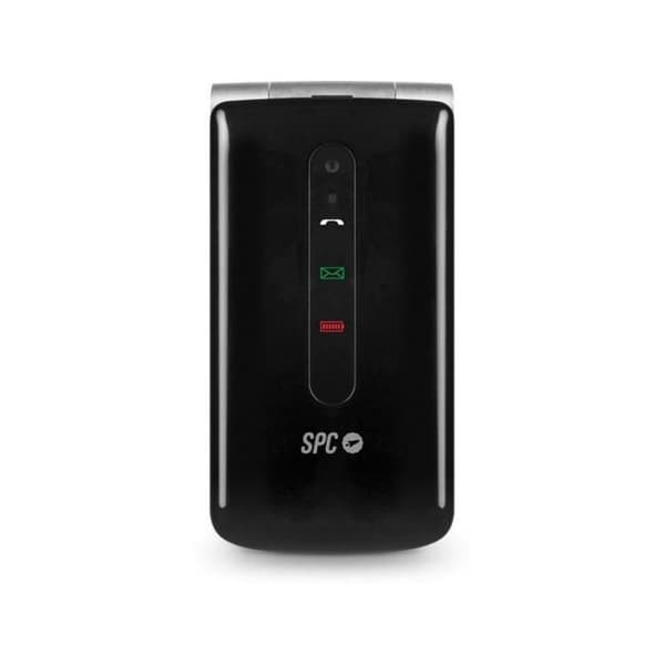 SPC Prince 4G – Flip Mobiltelefon för seniorer, stora knappar, SOS-knapp, laddningsvagga och USB-C – Svart
