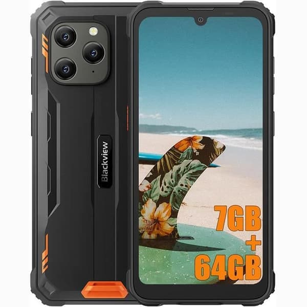 Blackview BV5300 Pro Unbreakable 4G-mobiltelefon 6,1" 7GB+64GB 13MP+8MP 6580mAh NFC Face ID Dual SIM - Orange Svart, Orange