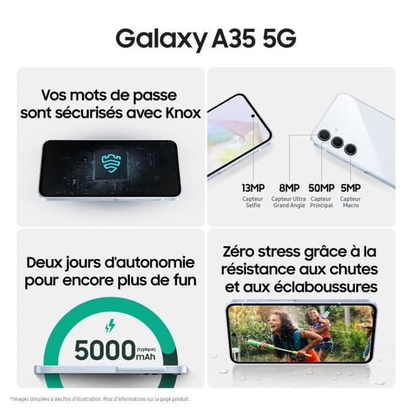 Samsung Galaxy A35 Smartphone 128 GB 5G Midnattsblå