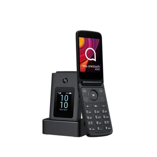 Flip Phone - TCL - OneTouch 4043 - Dual SIM - 3,2" skärm - 2 MP kamera Grå