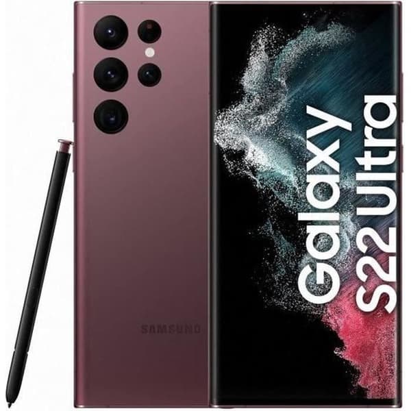 SAMSUNG GALAXY S22 Ultra 256GB 5G Bordeaux - Renoverad - Mycket bra skick- REFURBISHED