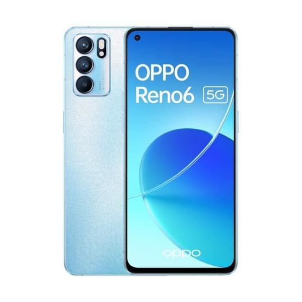 OPPO RENO6 128GB Blå (2021) - Renoverad - Mycket bra skick- REFURBISHED