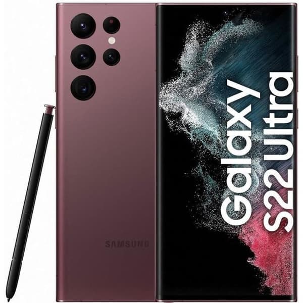 SAMSUNG Galaxy S22 Ultra 5G 128 GB Bordeaux - Renoverad - Bra skick- REFURBISHED