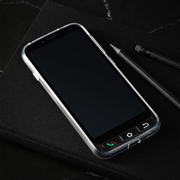 SPC ZEUS 4G PRO + Fodral – Senior Smartphone 4/64GB, enkelt läge med stora ikoner, SOS-knapp, Smart Hjälp, Android, laddningsbas