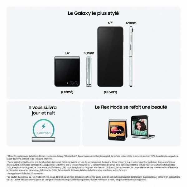 SAMSUNG ZFlip5 256G Vattengrön (2023) - Renoverad - Mycket bra skick- REFURBISHED