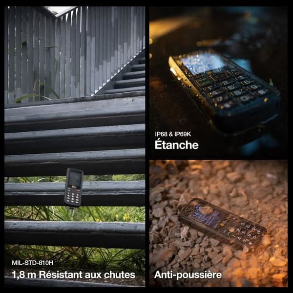 Senior Mobiltelefon - AGM - M9 4G - Vattentät IP68 - Dubbel SIM - Snabbuppringning