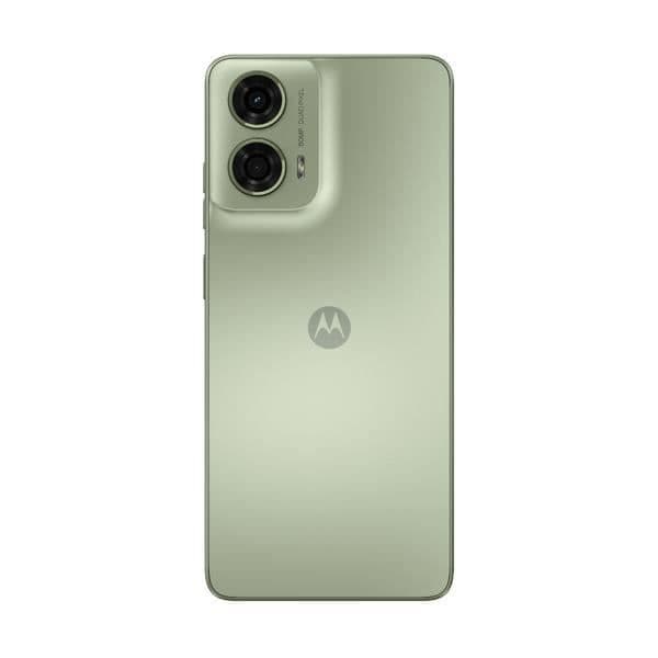 Smartphone Motorola G24 med 6,6' HD+ 90Hz LCD-skärm, MediaTek Helio G85-processor, 128GB ROM, 4GB RAM, 50MP huvudkamera.