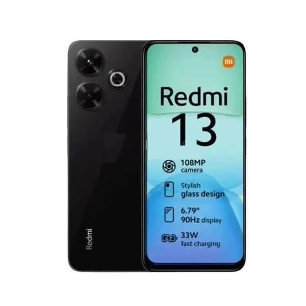 XIAOMI Redmi 13 Smartphone 8+256GB svart kamera 108 MP skärm 6,79" 90Hz MediaTek Helio G91-Ultra 5030mAh Batteri Snabbladdning 33W