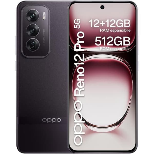 OPPO Reno12 Pro 5G 12GB/512GB svart (nebulosasvart) Dubbel SIM