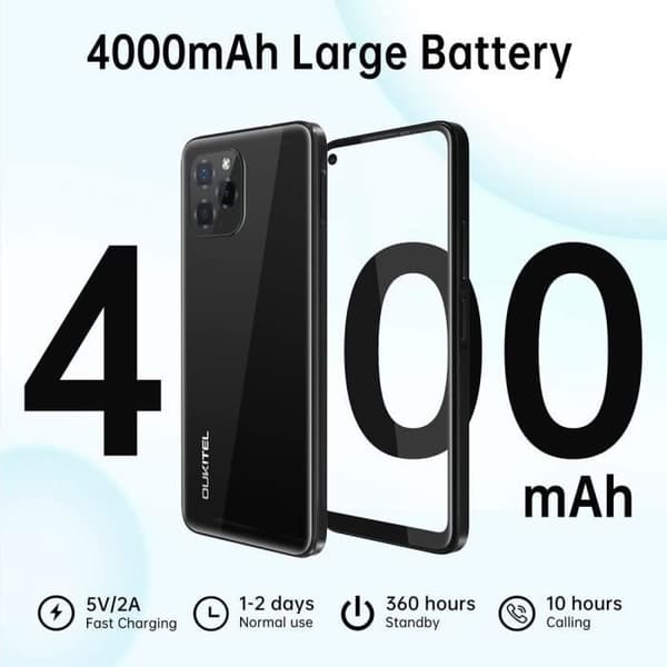 OUKITEL C21 Pro Smartphone Android 11 6,39" Mobiltelefon Octa-Core 4GB+64GB 8MP-21MP 4000 mAh Dual SIM 4G Telefon-Svart