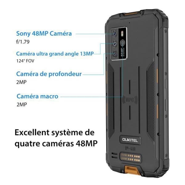 OUKITEL WP10 Robust 5G Smartphone 128GB 6,67" FHD+ 8000mAh IP68 Vattentät NFC 48MP Dual SIM GPS-kamera - Orange