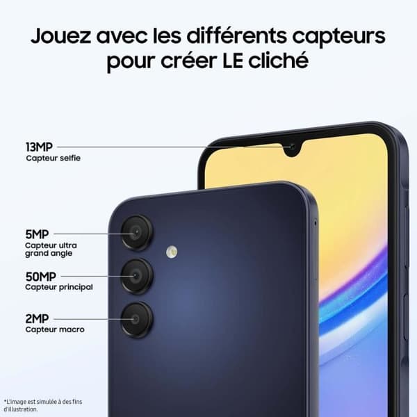 Samsung Galaxy A15 5G Smartphone 128 GB Midnattsblå