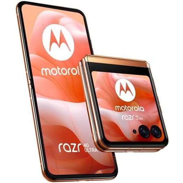 Motorola Razr 40 Ultra Peach Fuzz - 5G-LTE Dual SIM IP52 Smartphone - Snapdragon 8+ Gen 1 Octo-Core 3,2 GHz - 8 GB RAM - Pekskärm Persika