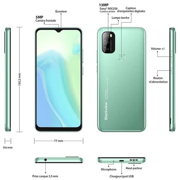 Blackview BV6200 Plus Unbreakable Mobiltelefon 6,56" 256GB Android 14 11000mAh Svart med Blackview W50 Pro
