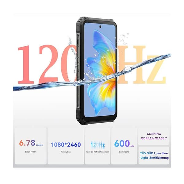 Blackview BL9000 Unbreakable Smartphone 5G Dual Screen 24GB+512GB 6,78" 50MP Android 13 Gold med Smartwatch W50(Svart)
