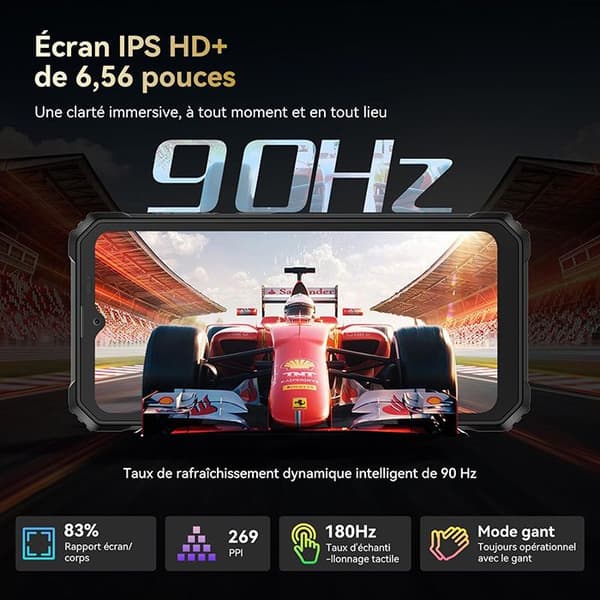 Blackview BV6200 Plus Unbreakable Mobiltelefon 6,56" 256GB Android 14 11000mAh Orange med Blackview W50 Pro