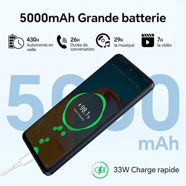 Oscal Tiger 12 olåst mobiltelefon 6,78 tum 16GB+128GB-SD 1TB 64MP Kamera 5000mAh Android 13 NFC Dual SIM GPS - Lila