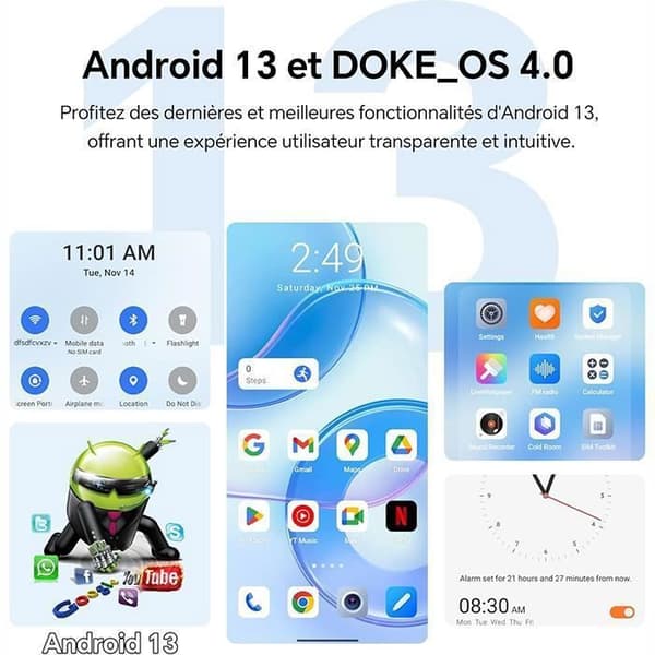 Oscal Tiger 12 olåst mobiltelefon 6,78 tum 16GB+128GB-SD 1TB 64MP Kamera 5000mAh Android 13 NFC Dual SIM GPS - Lila