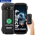 Miniatyrbild 1 av 5: Blackview N6000 Unbreakable Mobiltelefon 4,3 tum Android 13 16GB+256GB 48MP+16MP 3880mAh NFC Dual SIM Face ID - Svart
