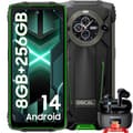 Miniatyrbild 1 av 6: OSCAL PILOT 2 Unbreakable Smartphone 6,5" Dual Screen (8+16)GB+256GB 50MP+32MP 8800mAh Grön med Blackview Airbuds 8
