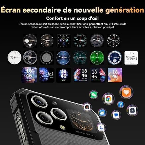 Blackview BL8000 Unbreakable 5G Smartphone 24GB+512GB 6,78" 8800mAh 50MP+16MP Android 13 Olåst WiFi6-telefon - Svart