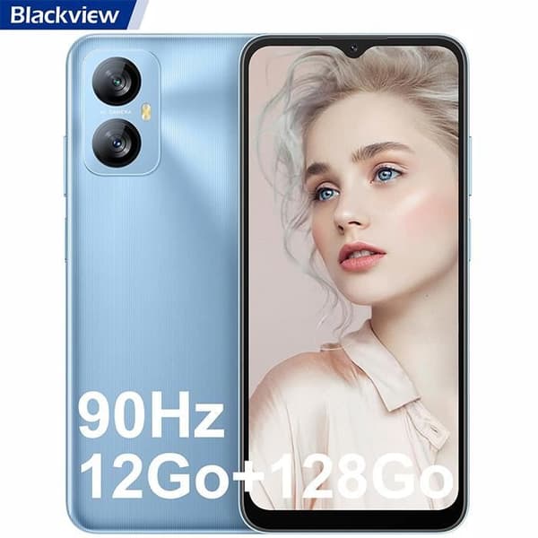 Blackview A52 Pro 4G mobiltelefon 6,517" HD+ 90Hz 12GB+128GB-SD 512GB 5180mAh 13MP+5MP Android 13 Dual SIM - Ice Blue