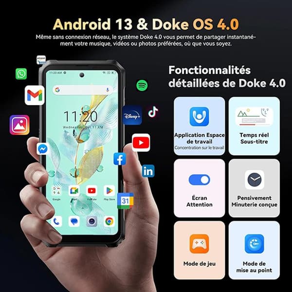 Blackview BL8000 Unbreakable 5G Smartphone 24GB+512GB 6,78" 8800mAh 50MP Android 13 Black med R30 Pro Connected Watch