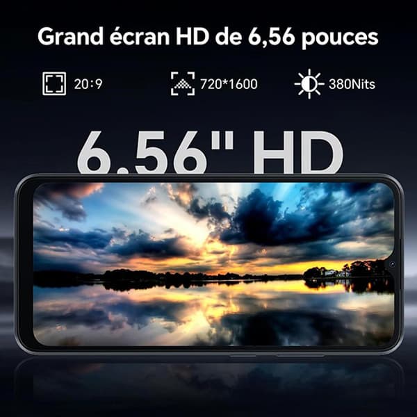 Billig Mobiltelefon Oscal FLAT 1C 6,5 tum 4GB+32GB 4700mAh Android 13 Svart med Bluetooth-hörlurar HiBuds 5(Vit)