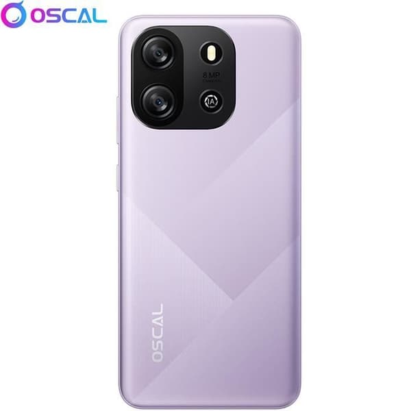 Billig mobiltelefon Oscal FLAT 1C 6,517 tum 4GB+32GB-SD 1TB 8MP+5MP 4700mAh Android 13 Dual SIM - Lila
