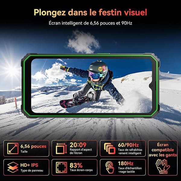 Blackview BV4800 SE Smartphone Stöttålig Android 15 6.56",5100mAh,12Go+64Go/2To,16MP+8MP, Dual SIM NFC Face ID - Grön