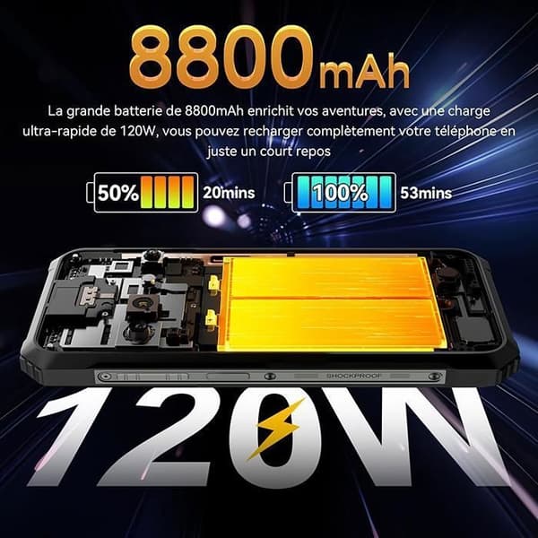 Blackview BL9000 Pro Unbreakable Smartphone 5G 512GB 6,78" Dual Screen 50MP Android 14 Gold med Blackview W50 Pro