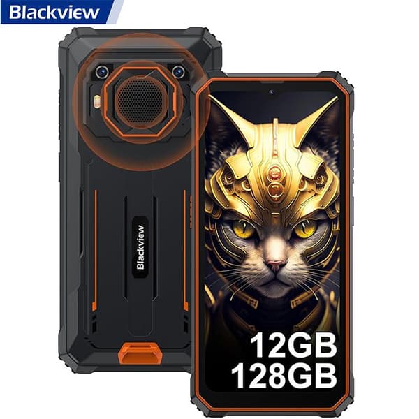 Okrossbar mobiltelefon Blackview BV6200 Pro Android 13 6,56" HD+ 13000mAh/18W 12GB+128GB 13MP Vattentät, Face ID, Dual SIM Orange