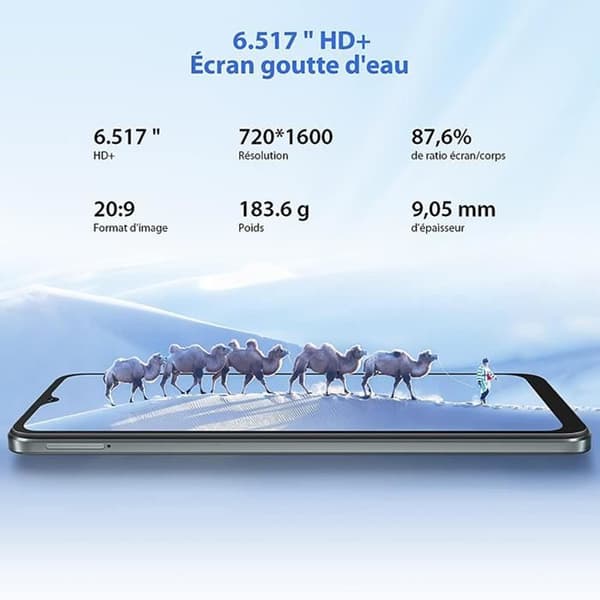 Blackview WAVE 8C Billig mobiltelefon 6,56" 6GB+64GB 13MP+8MP 4700mAh Dual SIM Lila med Blackview AirBuds 8