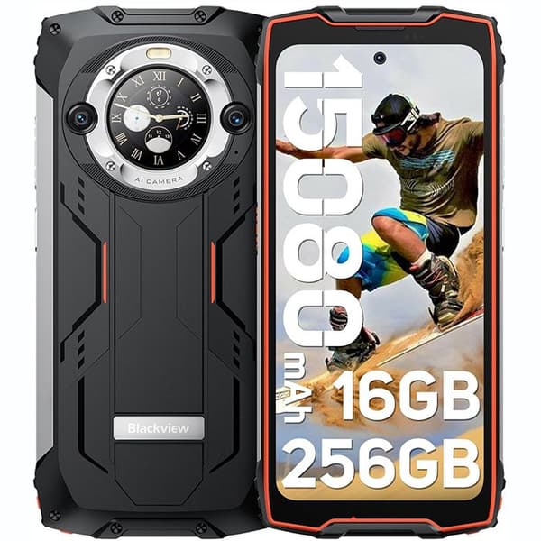 Okrossbar smartphone Blackview BV9300 Pro 16GB+256GB 15080mAh Dual Screen 6,7" 64MP+32MP Android 13 NFC 100LM - Orange