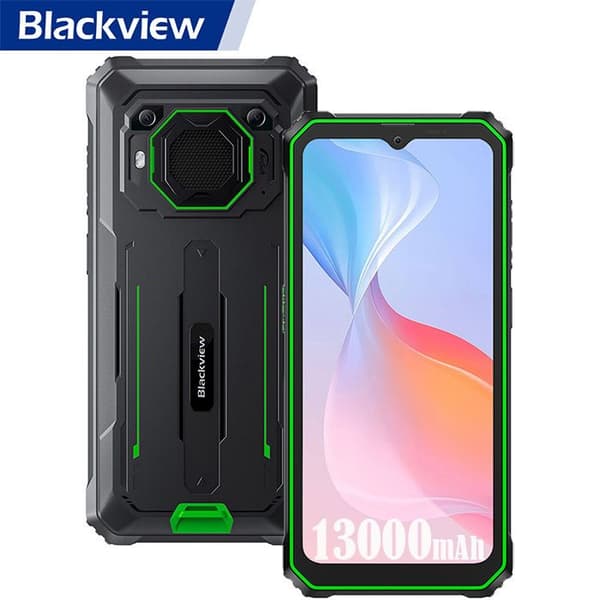 Okrossbar mobiltelefon Blackview BV6200 Pro Android 13 6,56" HD+ 13000mAh/18W 8GB+128GB 13MP Vattentät, Face ID, Dual SIM - Grön