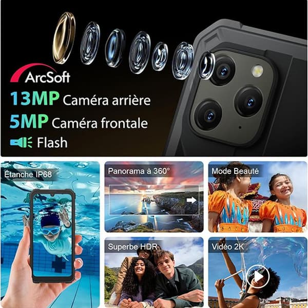 Blackview BV5300 Plus 6,1" 16GB+128GB Okrossbar smartphone Android 13 Grön med Blackview Airbuds8 Bluetooth-hörlurar (svarta)